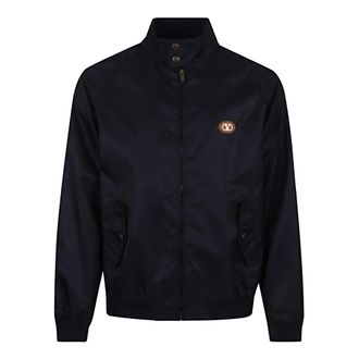 Valentino Garavani Light Jackets, male, Blue, XL, Signature Vlogo Diagonal Nylon Jacket