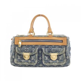 Louis Vuitton Blue Monogram Denim Boston Bag (Pre-Owned)