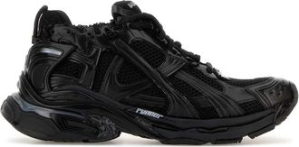 Balenciaga Black Mesh And Rubber Runner Led Sneakers