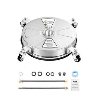 OEM 395 Mm Hochdruckreiniger-fl&auml;chenreiniger, Hochdruckreiniger-aufs&auml;tze Aus Edelstahl Mit 4 R&auml;dern, 276 Bar, 6,35 Mm Schnellanschluss, 2 Spr&uuml;hd&uuml;sen, 2 Ve