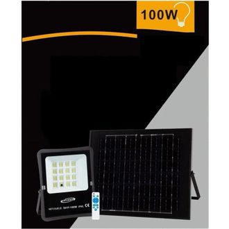 Trade Shop Trade Shop - Foco Led Solar 100w Control Remoto Ip65 Luz Blanca Fria 6500k S01f-100w