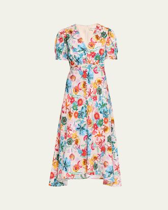 Saloni Lea Printed Long Dress