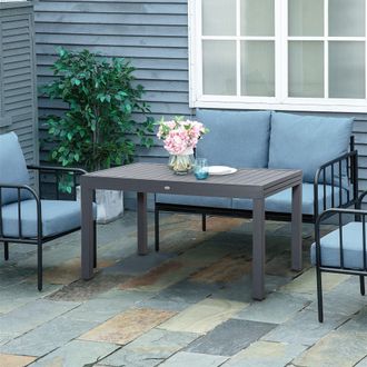 OUTSUNNY Extendable Garden Table 10 Seater for Lawn Balcony & Backyard in Dark Grey