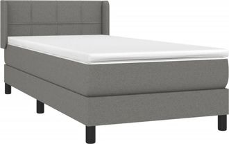 vidaXL Cama Box Spring Con Colch&oacute;n Tela Gris Oscuro 80x200 Cm Vidaxl