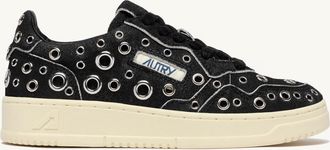 Autry MEDALIST LOW SNEAKERS IN BLACK SUEDE WITH STUDS