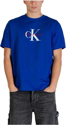 Calvin Klein Jeans Tops, Heren, Blauw, L, Katoen, Monogram Logo T-Shirt