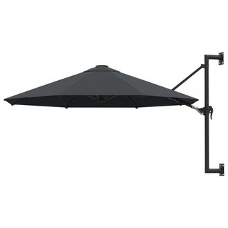 Berkfield Home Wall-Mounted Parasol with Metal Pole 300 cm Anthracite in Black