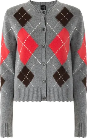 Pinko Cardiff Cardigan Argyle Pattern Cropped Cardigan