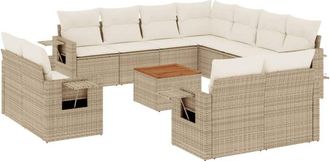 vidaXL Set De Sof&aacute;s De Jard&iacute;n 12 Pzas Y Cojines Rat&aacute;n Sint&eacute;tico Marr&oacute;n Vidaxl