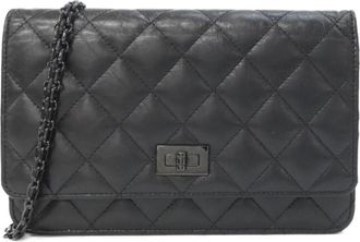 Chanel Black Leather Chain/Shoulder Wallet (Pre-Owned)