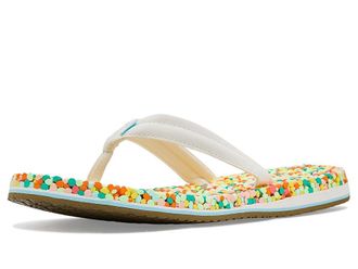 Sanuk Bubblecush Womens Sandals Citron : 10 B - Medium, Leather/Rubber