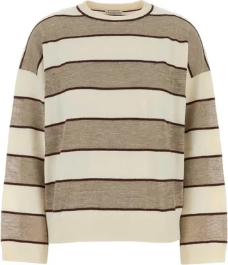 Brunello Cucinelli Brunello Cucinelli Embroidered Wool Blend Oversize Sweater