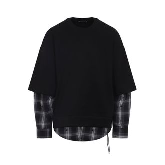 Mastermind Japan Black Cotton Layered Sweatshirt-Uomo
