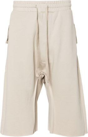 Thom Krom drawstring cotton track shorts - men - Cotton/Nylon/Spandex/Elastane - S - Neutrals