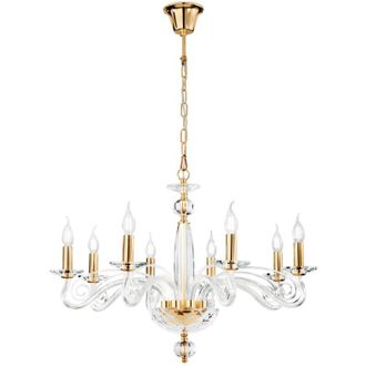 Fan Europe Fan Europe - Lampadario a sospensione epoque a otto luci in cristallo con finiture oro