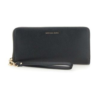 Michael Kors Wallets & Cardholders, female, Black, Size: ONE SIZE Full Zip Leather Wallet