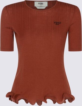 Fendi Rust Wool Knitwear