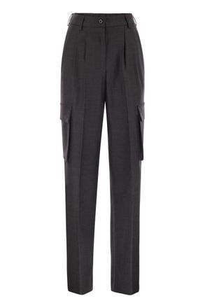 Herno Cargo Trousers In Wool And Viscose Blend