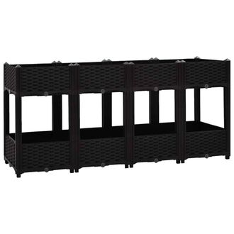 Berkfield Home Raised Bed 160x40x71 cm Polypropylene in Black | Size: 160 x 40 x 71 cm