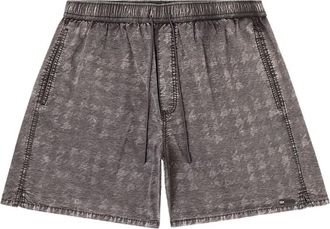 Diesel Zwembroek met trekkoord en denim-effect - Grijs