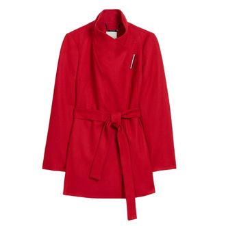 Ted Baker Rosess Korte Wollen Wikkeljas Met Riem In Rood