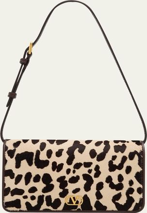 Valentino Garavani VLogo Mini Leopard-Print Calf Hair Shoulder Bag
