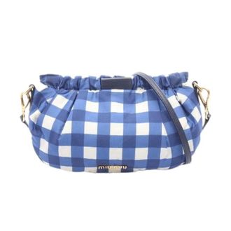 Miu Miu Pre-owned Cross Body Bags, female, Blue, Size: ONE SIZE Pre-owned Silk Leather Shoulder Bag
