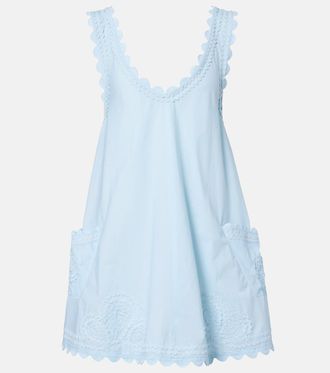 Juliet Dunn Embroidered cotton minidress