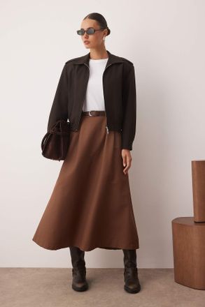 Trendyol Modest Dames Beige Effen Maxi A-lijn Modest Rokken