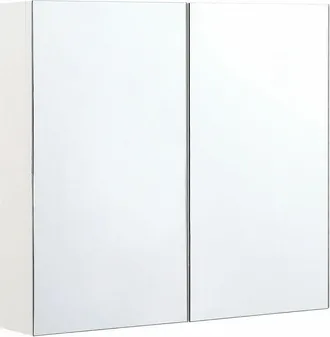 Beliani Beliani - Armadietto da Bagno con 2 Ante e 2 Ripiani a Specchio 80 x 70 cm Navarra
