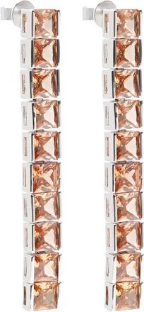 Izabel Display Orecchini Tennis con pietra quadrata - Argento