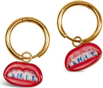 Seletti x Toiletpaper dangling charm earrings - unisex - stainless steel/Gold Plated Metal - One Size