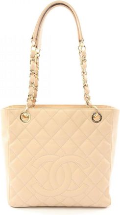 Chanel Beige Leather Tote Bag (Pre-Owned)