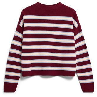 Armedangels Merinaa Striped Knit Sweater Pullover f&uuml;r Damen | rot