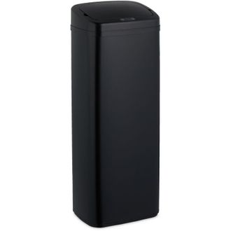 Relaxdays Relaxdays - Cubo De Basura Cocina Con Sensor, 50 Litros, Tapa El&eacute;ctrica, Soporte Bolsas, Papelera Autom&aacute;tica, Negro
