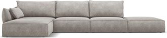 BLOOMINGLOFT 5-Sitzer Design Ecksofa Vanda mit Eckteil links - Chenille-Bezug