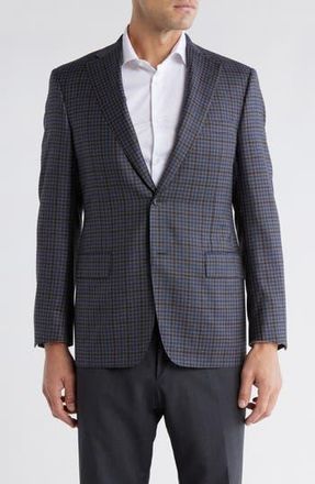 Samuelsohn Check Wool Sport Coat in Mid Grey at Nordstrom Rack, Size 42