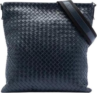 Bottega Veneta Pre-owned Cross Body Bags, female, Blue, Size: ONE SIZE Pre-owned Leather Crossbody Bag