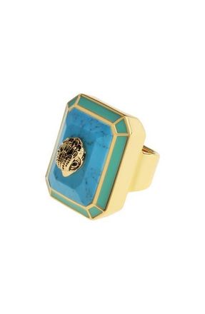 Kurt Geiger Eagle Head Crystal Cocktail Ring in Turquoise at Nordstrom, Size 8