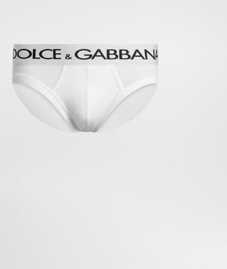 Dolce & Gabbana Mid-rise Briefs In Two-way Stretch Cotton - Man Underwear And Loungewear White Cotton 4