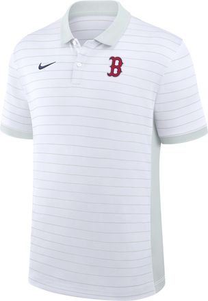 Nike Boston Red Sox Authentic Collection Striped Victory Nike Mens Dri-FIT MLB Polo in White | 03BG0GJCBQ-P81