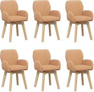 vidaXL Sillas De Comedor Giratorias 6 Uds. Boucl&eacute; Beige Vidaxl