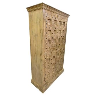 Wanderlust Deco Armario De Madera Acabado Artesanal Marr&oacute;n 120x46x170cm