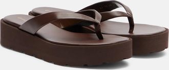 Gianvito Rossi Leather platform thong sandals