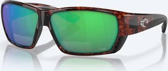 Costa Mens Tuna Alley Reader Rectangular Polarized Sunglasses In Tortoise/green Mirror