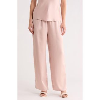 Leith Satin Drawstring Pants in Pink Sepia at Nordstrom Rack, Size X-Large
