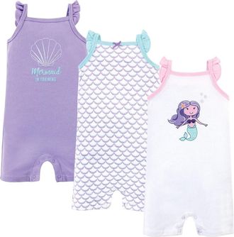 Hudson Baby Essential Cotton Rompers in Mermaid at Nordstrom, Size 12-18M