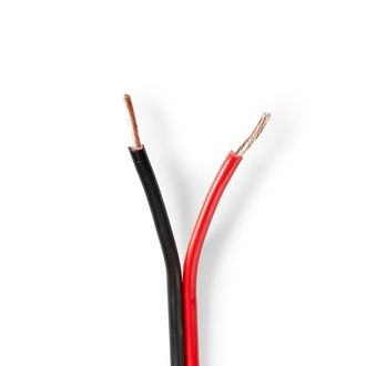 Nedis Cable De Altavoz 2x 1.50 Mm&sup2; Cobre 100.0 M Redondo Pvc Negro / Rojo Bobina