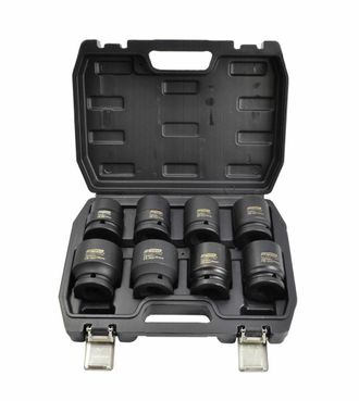OEM Uego De Vasos De Impacto 3/4 Awtools, Modelo 8 Piezas, Para Mec&aacute;nica Profesional, Fabricados En Acero Crmo, M&aacute;xima Resistencia, L&iacute;nea Black Line Durad