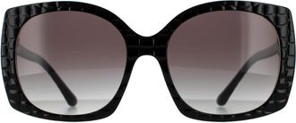 Dolce & Gabbana Square Black Texture Cocco Black Grey Gradient Sunglasses